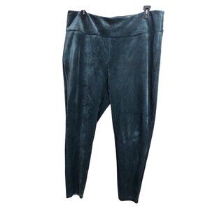 Wonderly Studio Velour Corduroy Lounge Fashion Leggings Green Tone Pants Sz 3X